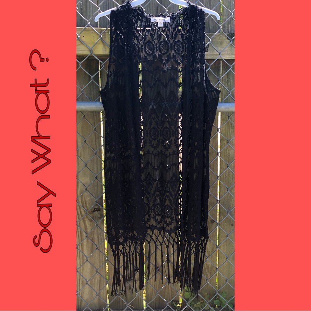 Say What? Black Lace Vest